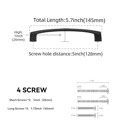 10 Pack 5 Inch Kitchen Cabinet Handles Matte Black Cabinet Pulls Zinc Alloy Drawer Pulls Solid Kitchen Hardware - color: Matte Black, size: 5'' Hole Center(128mm)