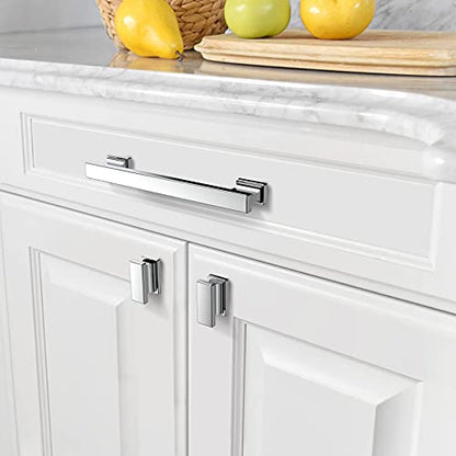 Asidrama 6 Pack 5 inch Polished Chrome Kitchen Cabinet Handles - color: Polished Chrome, size: 5" Hole Center, style: 6 Pack