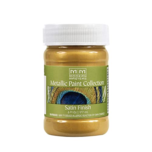 Modern Masters Satin Rich Gold Metallic Paint - color: Satin Rich Gold, size: 6 Fl Oz (Pack of 1)