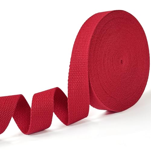 Red Cotton Webbing 1in x 10Yards - color: Red
