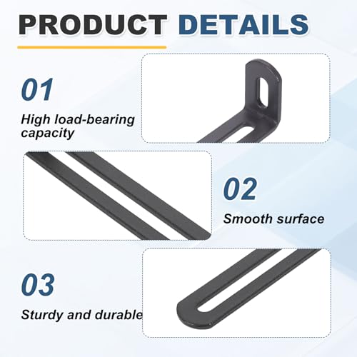 uxcell 10 Pcs Adjustable Right Angle Brackets 4.7"x1.2"x0.7" Deep Grey - color: Deep Grey, size: 4.7"x1.2"x0.7"