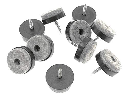 ALIMITOPIA 40pcs Screw-on Furniture Felt Pad Chair Glide Slider Hardwood Floor Protector for Wooden Leg Feet of Chair Table Furniture(Φ28mm or 1.1";Black) - size: 28mm(Black)