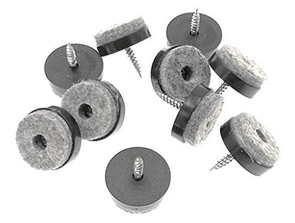 ALIMITOPIA 40pcs Screw-on Furniture Felt Pad Chair Glide Slider Hardwood Floor Protector for Wooden Leg Feet of Chair Table Furniture(Φ24mm or 0.95";Black) - size: 24mm(Black)