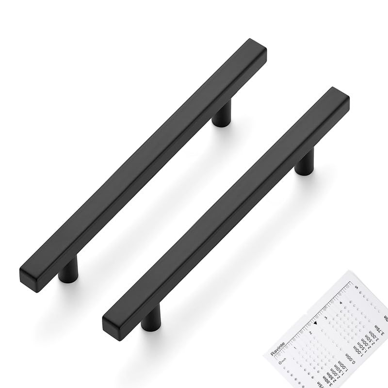 Ravinte 30 Pack Matte Black Cabinet Pulls, 5 in Kitchen Pulls for Cabinet - size: 5 in Hole Center