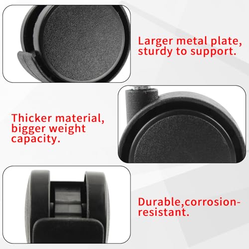 HOWDIA 4 Pack 1.5 Inch Swivel Caster Wheels for Cart, M8-1.25×15mm Threaded Stem Heavy Duty Casters, Nylon Wheels Replacement for Furniture, Table, Cabinet, Shelf（No Brake） - style: M8 - 1.25×15mm Threaded Stem No Brake