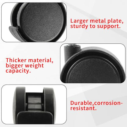 HOWDIA 4 Pack 1.5 Inch Swivel Caster Wheels for Cart, M8-1.25×15mm Threaded Stem Heavy Duty Casters, Nylon Wheels Replacement for Furniture, Table, Cabinet, Shelf（No Brake） - style: M8 - 1.25×15mm Threaded Stem No Brake