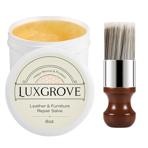 LUXGROVE® Wood & Leather Furniture Repair Salve with Brush, Conditioner & Polish for Couches, Car Seats, Tables, Cabinets, Shoes, Purses, Boots & Saddles, Helps Revive Dry, Dull & Scuffed Surfaces,8oz - size: 220 Count (Pack of 1)