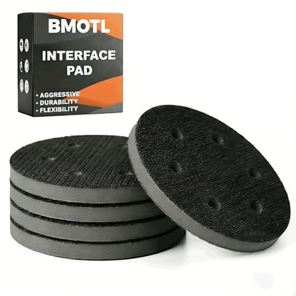 6-Inch 6-Hole Interface Pad: 5 Pack Hook & Loop Foam Sanding Discs Backing Pads Replacement for Random Orbital Sander,Soft Density Sponge Round Cushion Buffer - style: 6" 6-Hole Interface Pad