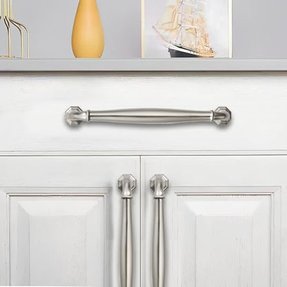2 Pack 3-1/2 Inch Hole Center Brushed Satin Nickel Heavy Duty Solid Cabinet pulls Ideal for Dressers, Bathroom, cabinets, and Kitchens cabinets. - color: Brushed Satin Nickel, size: 3-1/2 Inch Hole Center, style: 2 Pack