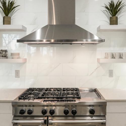 Vamos Tile Peel & Stick Backsplash, Glossy 22-Piece 6''x12'' Subway Tile - color: Statury White with White Grout