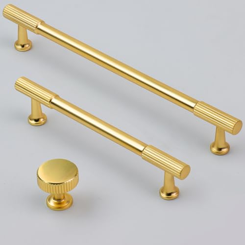 VEHCIL 20 Pack Round Brushed Gold Cabinet Knobs,Single Hole Gold Knobs for Cabinets and Drawers Cupboard Closet Bathroom Dresser Hardware,Solid Zinc Alloy - color: Brushed Brass Gold (20PACK), size: 1.1 Inch