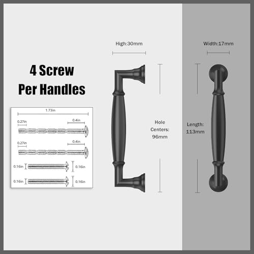 10 Pack Matte Black Cabinet Pulls 3.75 Inch(96mm) Kitchen Cabinet Handles Cabinet Hardware for Drawer Pulls - color: Matte Black, size: 3.75" Hole Center