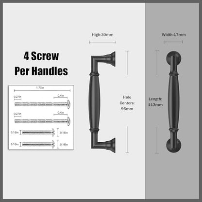 10 Pack Matte Black Cabinet Pulls 3.75 Inch(96mm) Kitchen Cabinet Handles Cabinet Hardware for Drawer Pulls - color: Matte Black, size: 3.75" Hole Center