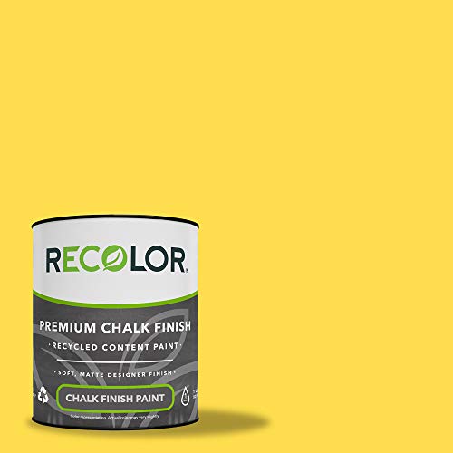 RECOLOR Eco-Friendly Interior Chalk Paint, Matte Finish, 1 Quart, Butter - color: Chalk - Butter, size: 32 Fl Oz (Pack of 1)