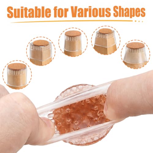 24 Pack Chair Leg Floor Protectors for Hardwood Floors, Furniture Leg Caps Silicone Felt Pads Covers Anti-Scratch Reduce Noise Fit Size s 1.3''-1.97'' (Universal L) - size: Universal L