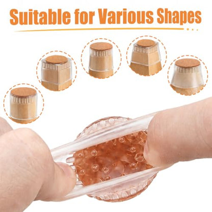 24 Pack Chair Leg Floor Protectors for Hardwood Floors, Furniture Leg Caps Silicone Felt Pads Covers Anti-Scratch Reduce Noise Fit Size s 1.3''-1.97'' (Universal L) - size: Universal L