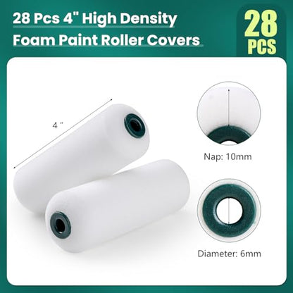 4 Inch Foam Paint Roller Covers 28 Pack