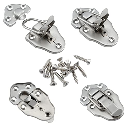Duckbill Hasp Latches, Small Toggle Box Latches, Satin Nickel, 2 Pack - color: Satin Nickel, size: 2 Sell Pack