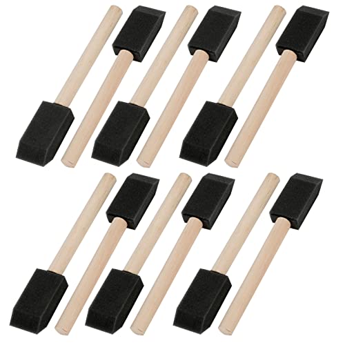 Mister Rui 1 Inch Foam Paint Brushes, 12 Pack – High Density Poly Sponge Brushes for Painting, Mod Podge, Decoupage, Crafts & Cleaning - color: Foam Brush Set | Pack of 12