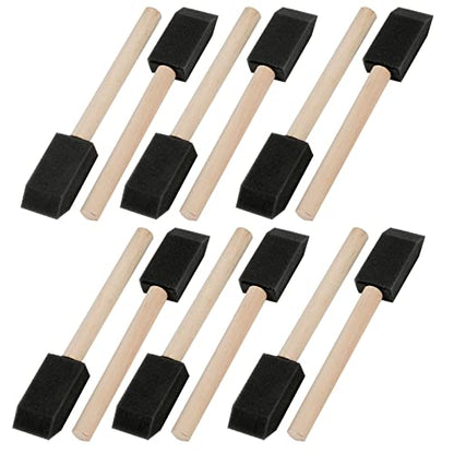 Mister Rui 1 Inch Foam Paint Brushes, 12 Pack – High Density Poly Sponge Brushes for Painting, Mod Podge, Decoupage, Crafts & Cleaning - color: Foam Brush Set | Pack of 12