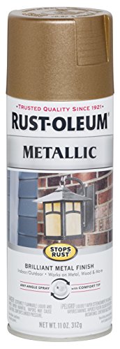 Rust-Oleum 7274830-2PK Stops Rust Metallic Spray Paint, 2 Pack, Antique Brass, 2 Pack - color: Antique Brass