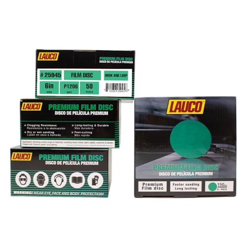 Premium 6" Hook and Loop Sanding Discs (Box of 50) - Hook and Loop Backing Discs for DA Orbital Sanders - Automotive Sanding Wood Furniture Finishing (GRIT-1200) 25945 - size: GRIT-1200