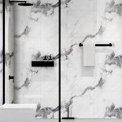 Chejiaye 10pcs Marble Peel and Stick Backsplash Waterproof Washroom Wall Panels, Peel and Stick Tile, PVC Foam Wall Panels for Kitchen,Bathroom,Living Room,White Grey(Not Real Tile,11.8" x 11.8") - color: White Grey2, size: 11.8" x 11.8" x 10Pack