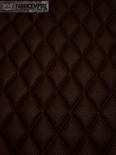 Vinyl Quilted Foam Fabric with 3/8" Foam Backing Upholstery / 52" Wide/Sold by The Yard/FABRIC EMPIRE (Chocolate, Diamond 2" x 3") - color: Chocolate, size: Diamond 2" x 3"