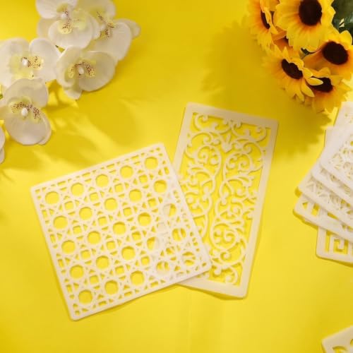 34 Pcs Reusable Craft Stencils - 16 Pcs 5.9" & 18 Pcs 7.9" Painting Templates, Floral & Geometric Stencils for Wood, Furniture, Canvas, Scrapbooking, DIY Art Decor