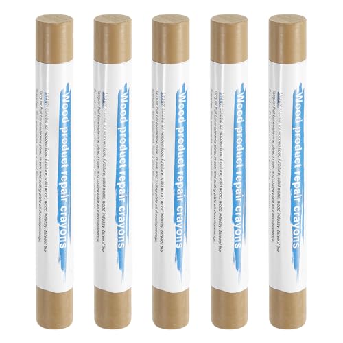 HARFINGTON 5pcs Wood Filler Sticks Wooden Wax Touch Up Furniture Repair Crayons for Scratch Hole Wood, Pale Oak - color: Pale Oak