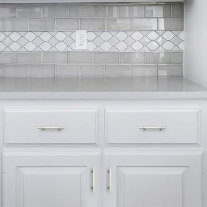 HOME EDIT 3-3/4 inch Brushed Nickel Cabinet Handles, 10 Pack Kitchen Cabinet Handles Drawer Pulls Zinc Alloy Square Bar Kitchen Pulls - color: Brushed Nickel, size: 3-3/4 Inch Hole Center