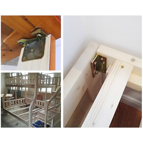Bed Rail Brackets Bed Frame Hardware 4 Sets - color: Yellow