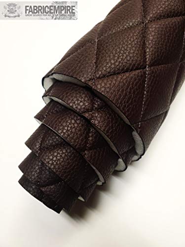 Vinyl Quilted Foam Fabric with 3/8" Foam Backing Upholstery / 52" Wide/Sold by The Yard/FABRIC EMPIRE (Chocolate, Diamond 2" x 3") - color: Chocolate, size: Diamond 2" x 3"