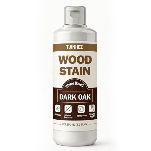 Dark Oak Wood Stain, 8.5oz/250ml Water Based Wood Stain, Premium Indoor & Outdoor Wood Finish for Furniture, Cabinets, Doors & Wood Surfaces - Fast Drying, Low Odor, Non-Toxic & Easy to Use - color: Dark Oak