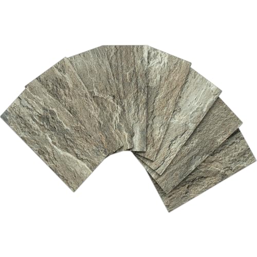 AULIGET 100-Piece Faux Stone Peel and Stick Backsplash Wall Tiles, 3" x 6" Apache Brown Rock PVC Stick on Tile for Backsplash Kitchen, Bathroom, Laundry Room, Camper, Fireplace - color: Apache Brown Rock