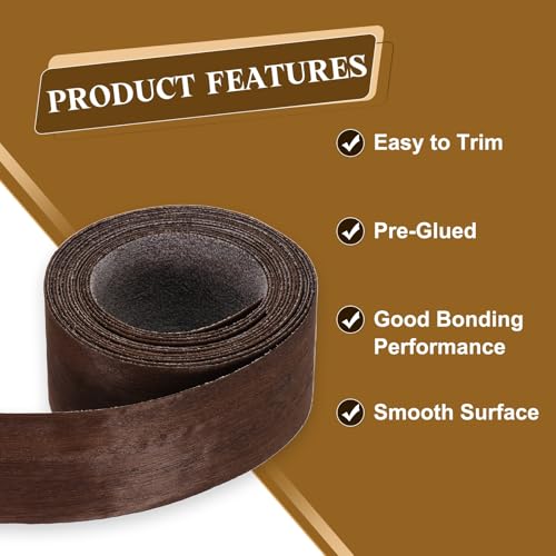 uxcell 1-1/2 Inch x 10ft Wood Veneer Edge Banding Pre-Glued Flexible Strips - size: 1-1/2 Inch x 10ft