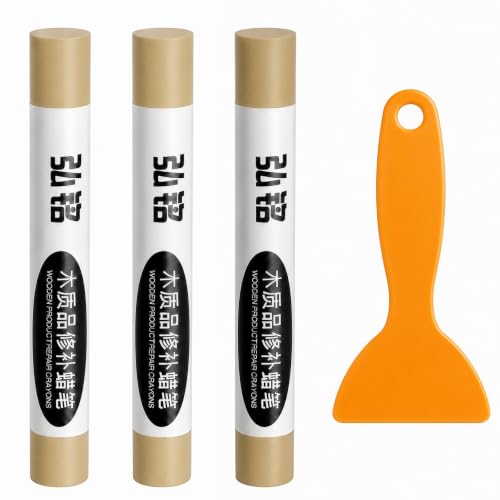 3 Colors Wood Filler Sticks, Raw Wood Series, with Scraper - color: Raw Wood Series