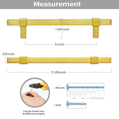 30 Pack Gold Cabinet Handles, 5" Hole Center Kitchen Drawer Pulls - color: Gold, size: 5 Inch Hole Center