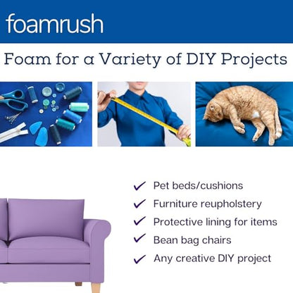 FoamRush 9" x 24" x 24" Charcoal High Density Upholstery Foam Cushion (Upholstery Sheet, Foam Padding, Seat Replacement, Chair Cushion Replacement, Square Foam, Wheelchair Seat Cushion) Made in USA - color: Charcoal Foam, size: 9" x 24" x 24"