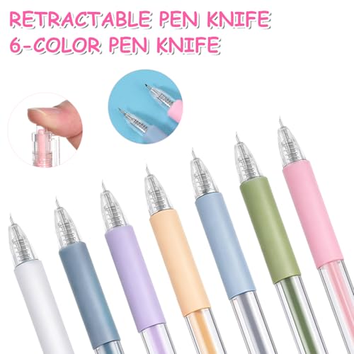 35 Pcs Pen Cutter Tools Knife Pen Craft Cutting Tools Utility Knife Paper Cutter Knifes Fine Art Utility Carving Tool Retractable Hobby Knives with Cutters Head Refills for Diy Scrapbooking