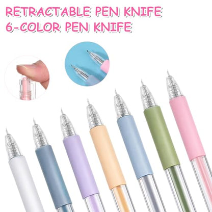 35 Pcs Pen Cutter Tools Knife Pen Craft Cutting Tools Utility Knife Paper Cutter Knifes Fine Art Utility Carving Tool Retractable Hobby Knives with Cutters Head Refills for Diy Scrapbooking