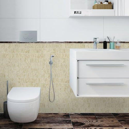 Vamos Tile 100-Pack Peel and Stick Backsplash Tile,3" x 6" PVC Subway Tile - color: Beige Travertine