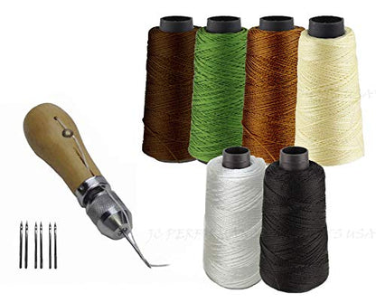 JC Performance Leather Sewing Awl Quick Stitch Repair Tool Set Heavy Duty Thread (Without Awl, Value Pack) - color: Value Pack, size: Standard