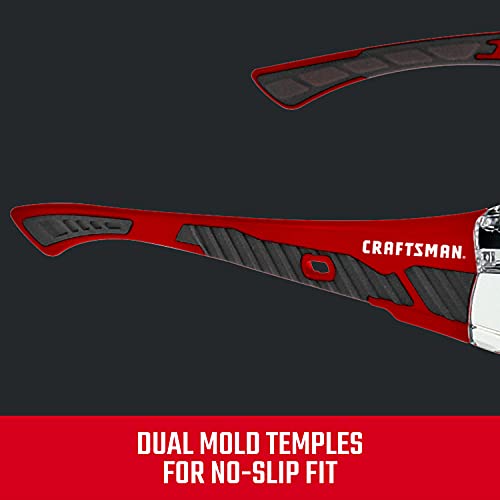 Craftsman 200, Safety Glass, Comfort Fit - Clear, Red Frame - color: Clear
