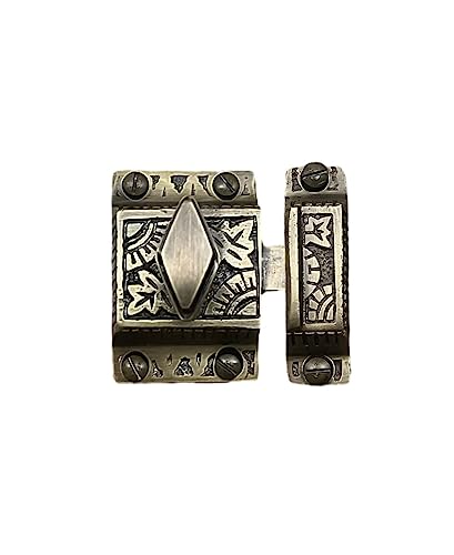 A29 Cabinet Latch, Solid Brass, Antique Brass, Windsor Knob - color: Antique Brass-D