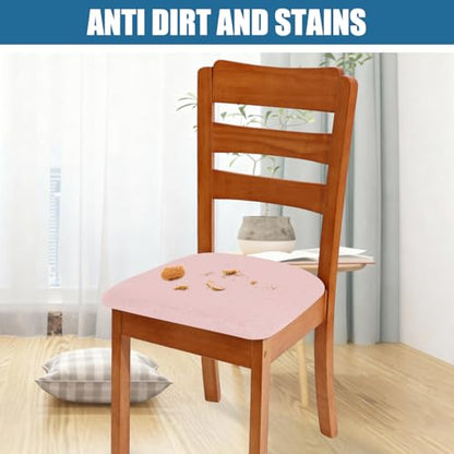 Smiry Velvet Seat Covers for Dining Room Chair Set of 2 - color: Light Pink, size: Set of 2