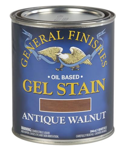 General Finishes Oil Base Gel Stain, 1 Quart, Antique Walnut - color: Antique Walnut, size: 1 Quart