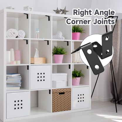 Luomorgo L Bracket Corner Braces 1.5 Inch, Black Coated, 20PCS - size: 1.5 Inch Black Coated