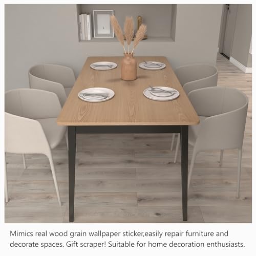 Wood Grain Contact Paper Peel and Stick Wallpaper Self Adhesive Wall Paper for Furniture Countertop Drawer Shelf Liner Cabinet Waterproof Easy to Clean 17.7" X 196" - color: Teak, size: 17.7"W x 196"L