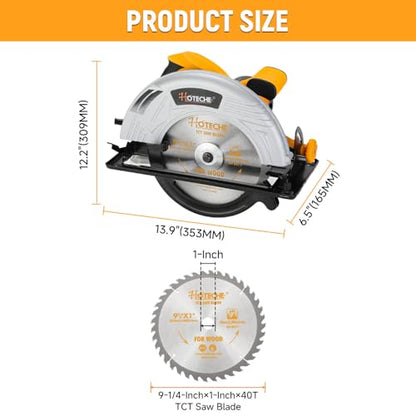 Hoteche 9-Inch Circular Saw 3-HP Heavy Duty Portable Table Saw with Saw Blade for Desktop Use - size: 9-1/4-Inch